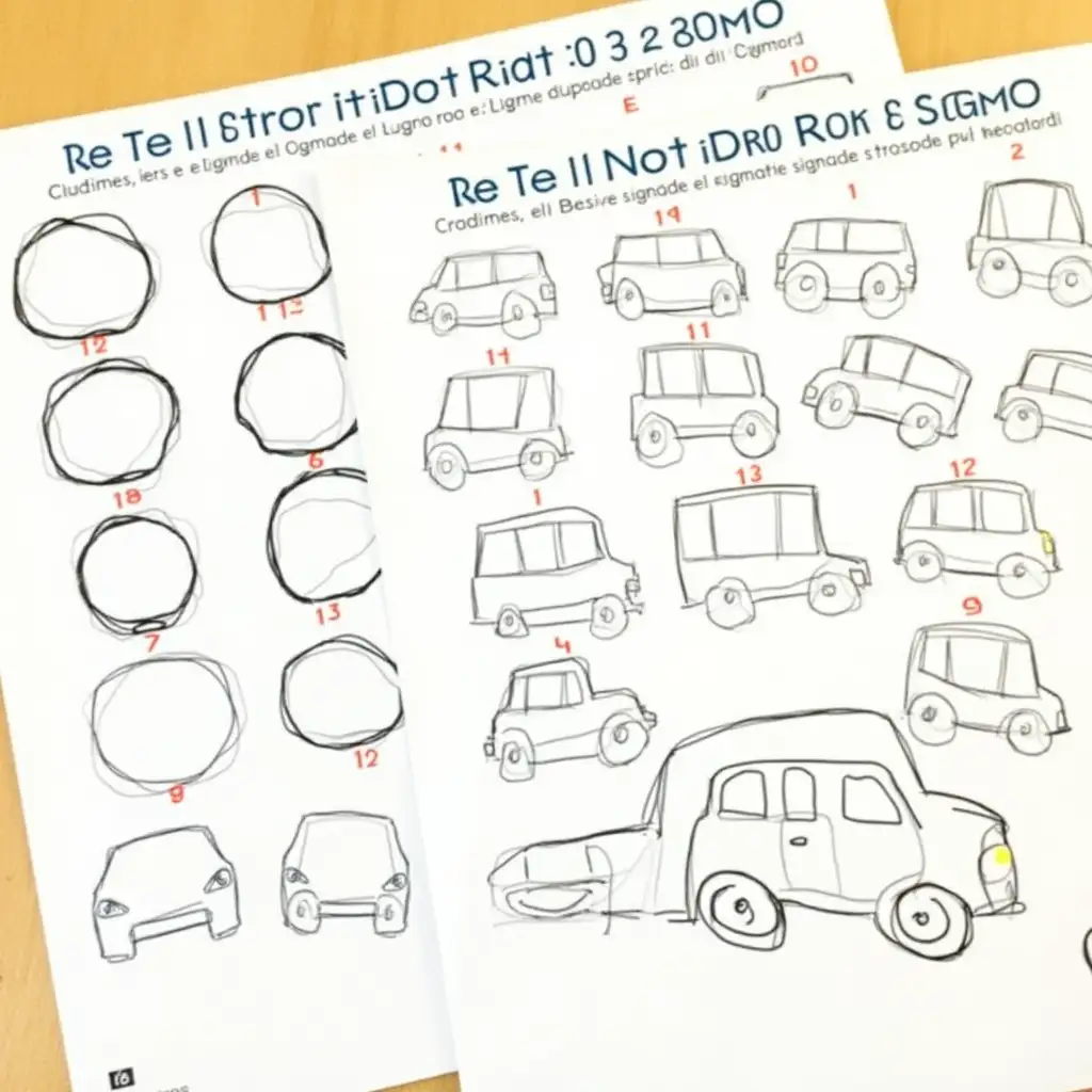 Simple road safety sheets for autistic children. Italian road code signals