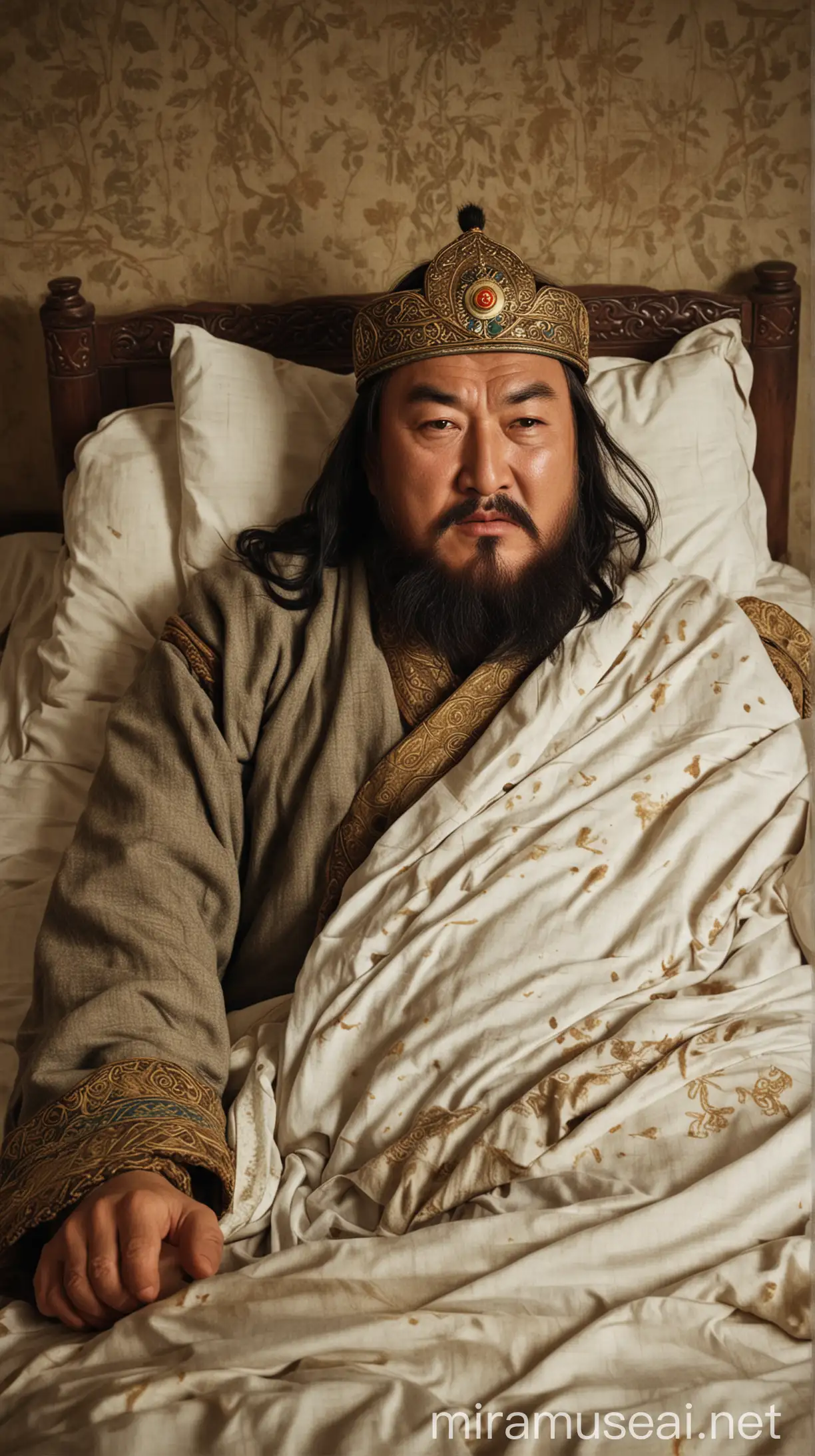 Genghis Khan Ill in Bed