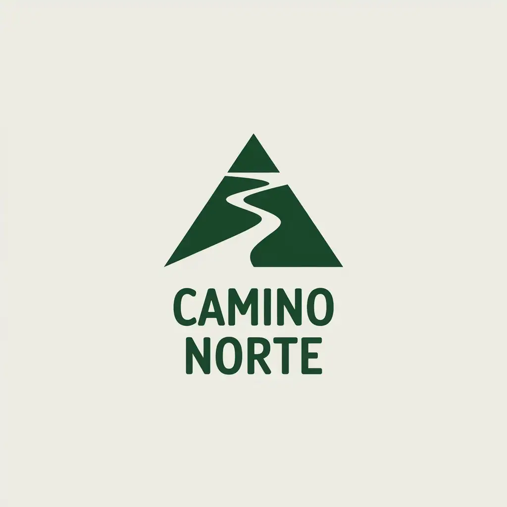 LOGO-Design-for-Camino-Norte-Minimalist-Pyramid-Path-with-Green-Typography-for-Travel-Industry