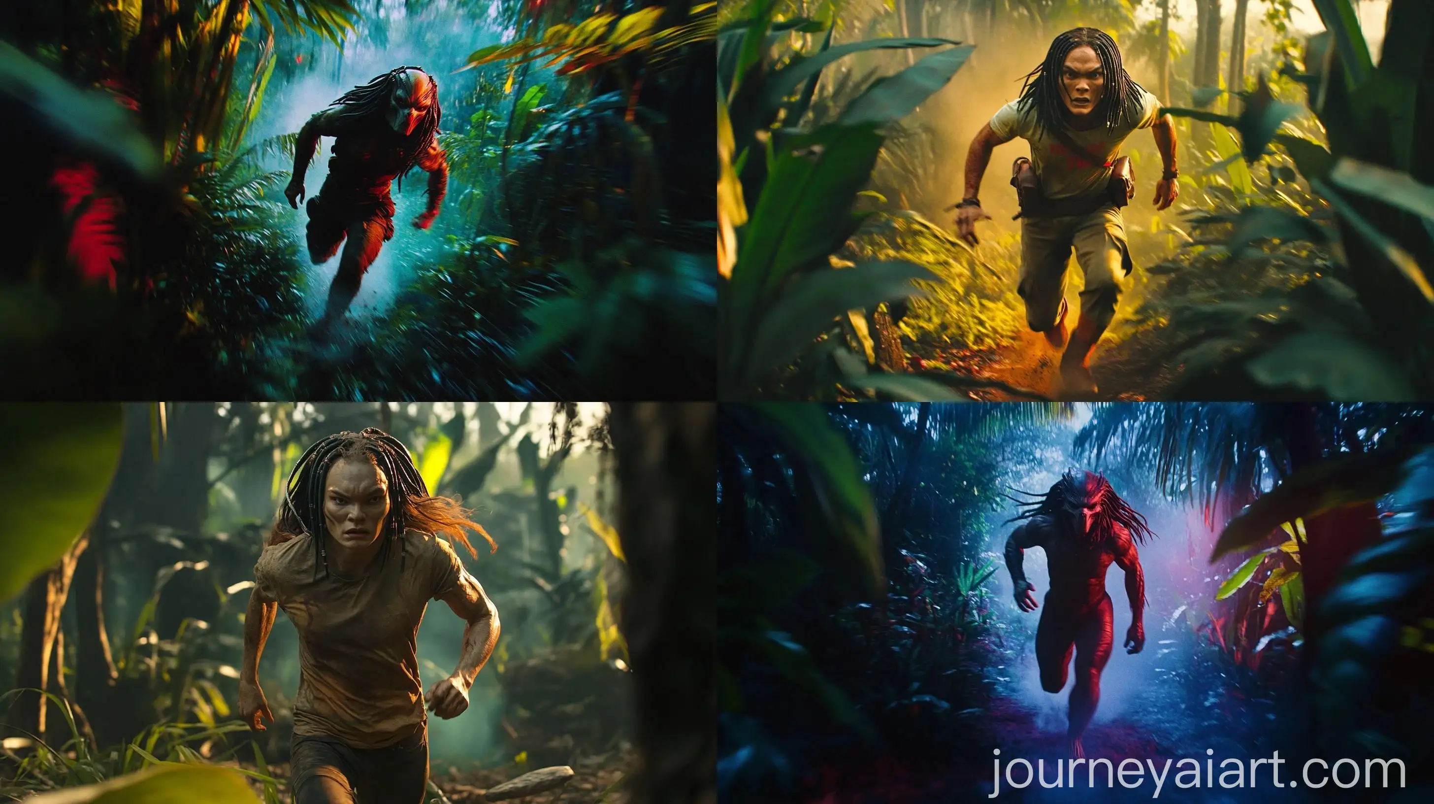 Elle-Fanning-Escaping-from-Predator-in-Vibrant-Jungle-Scene