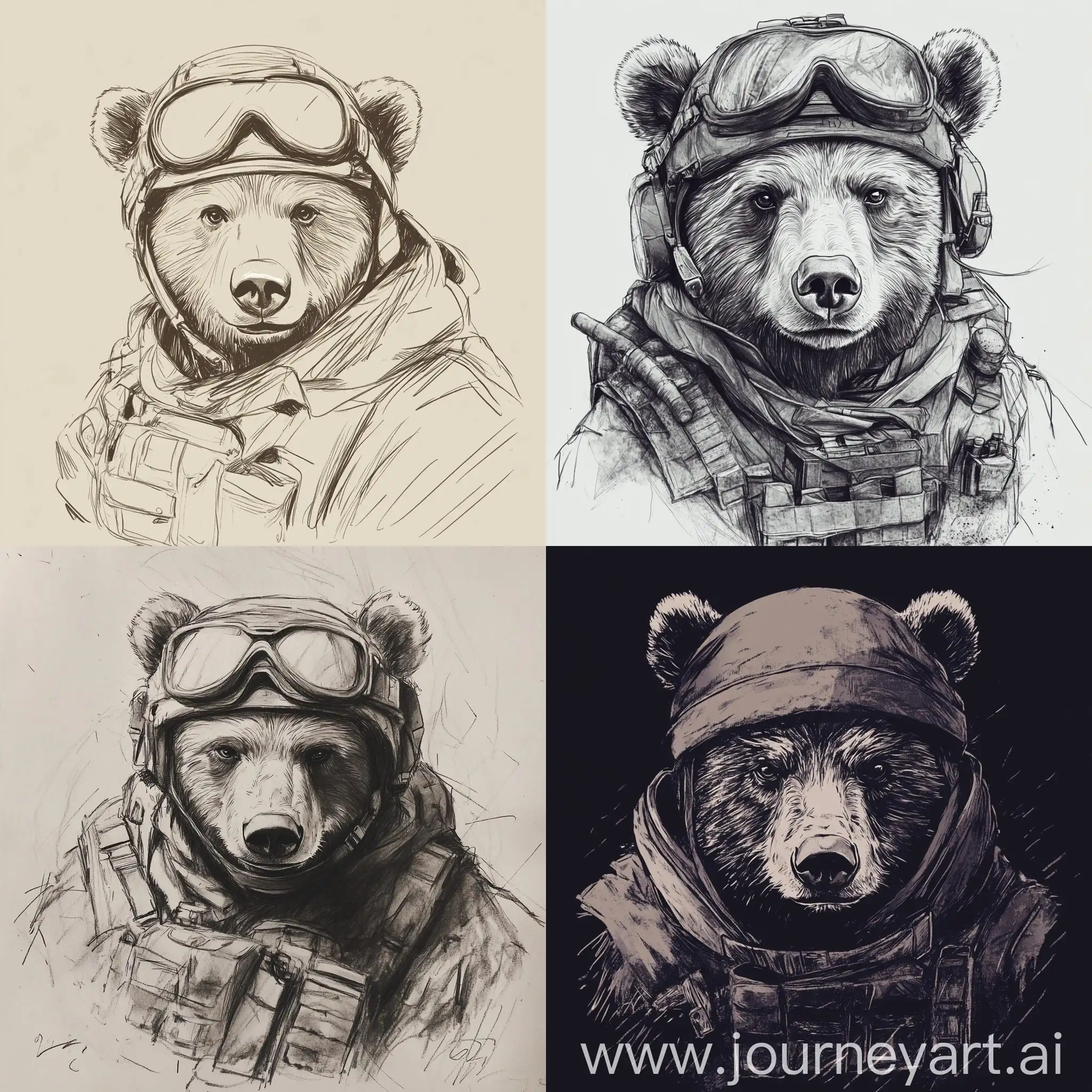 Minimalist-Sketch-of-a-Russian-Soldier-Bear-in-Tactical-Mask