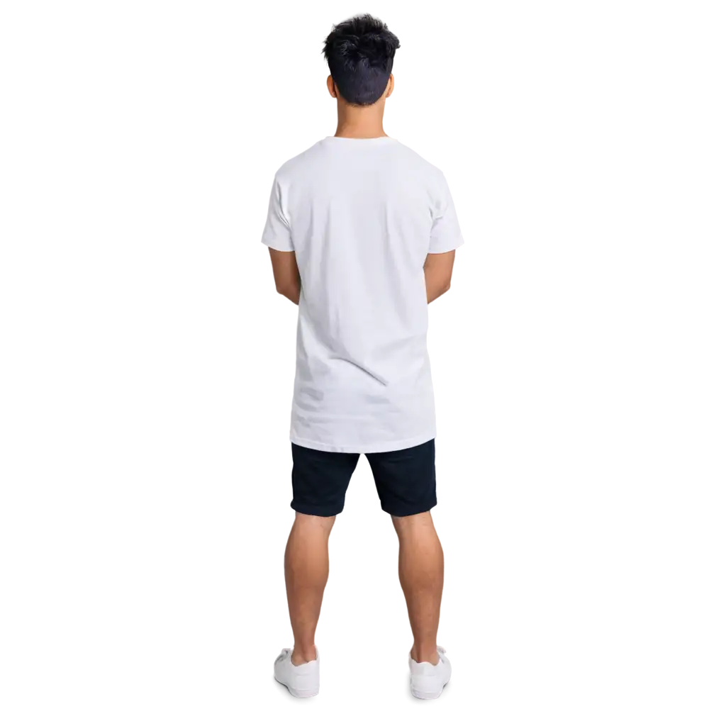 Backview-of-Man-in-White-TShirt-Full-Shot-PNG-Image-HighQuality-Transparent-Image-for-Versatile-Use