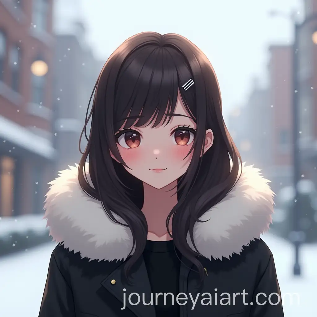 Chic-3D-Anime-Character-in-Winter-Coat-with-Fur-Hood