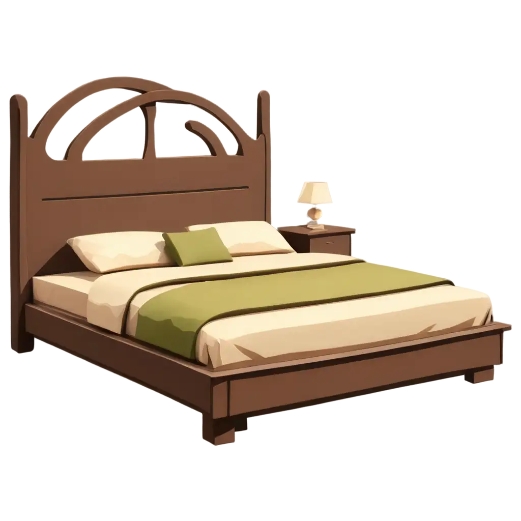 Cartoon-Style-Bed-PNG-Image-Playful-and-Vibrant-Bedroom-Illustration