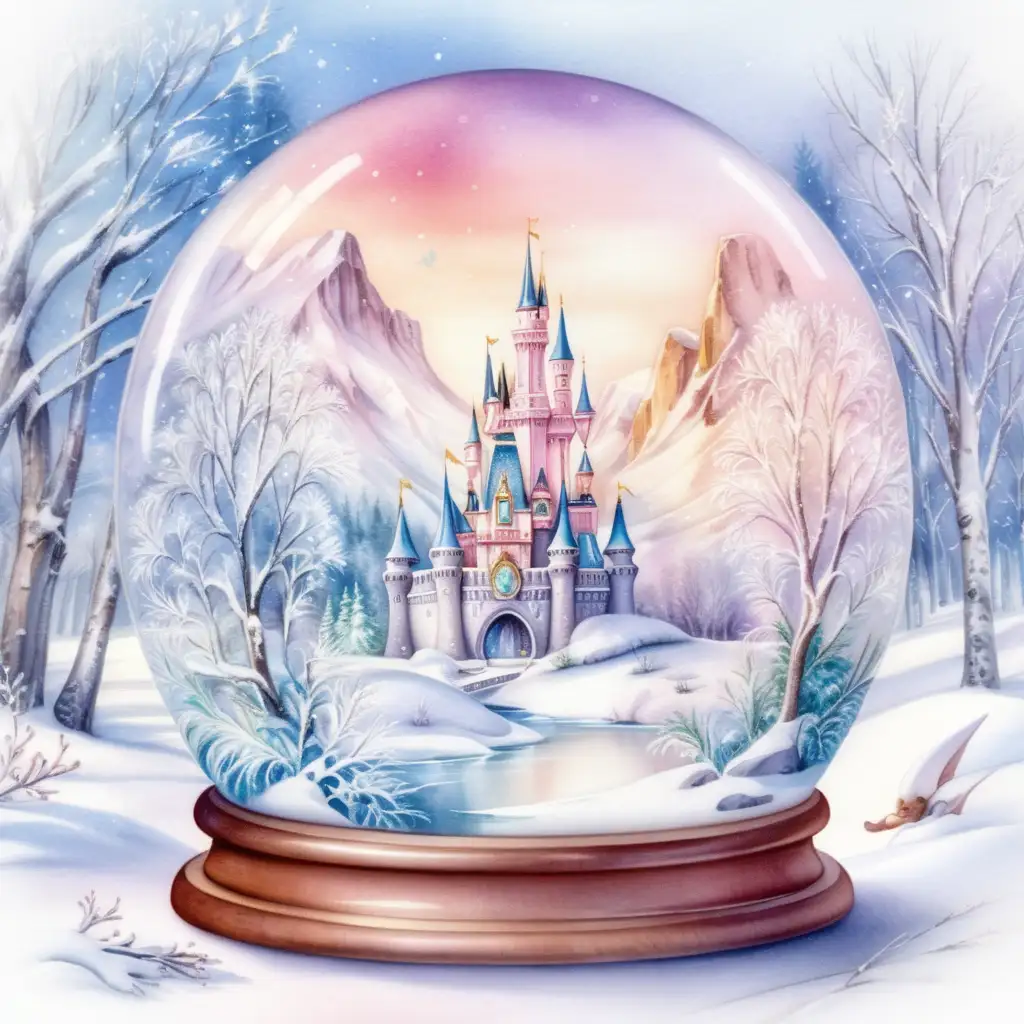 Enchanting Snowglobe Featuring a Frozen Disney Scene in a Winter Wonderland