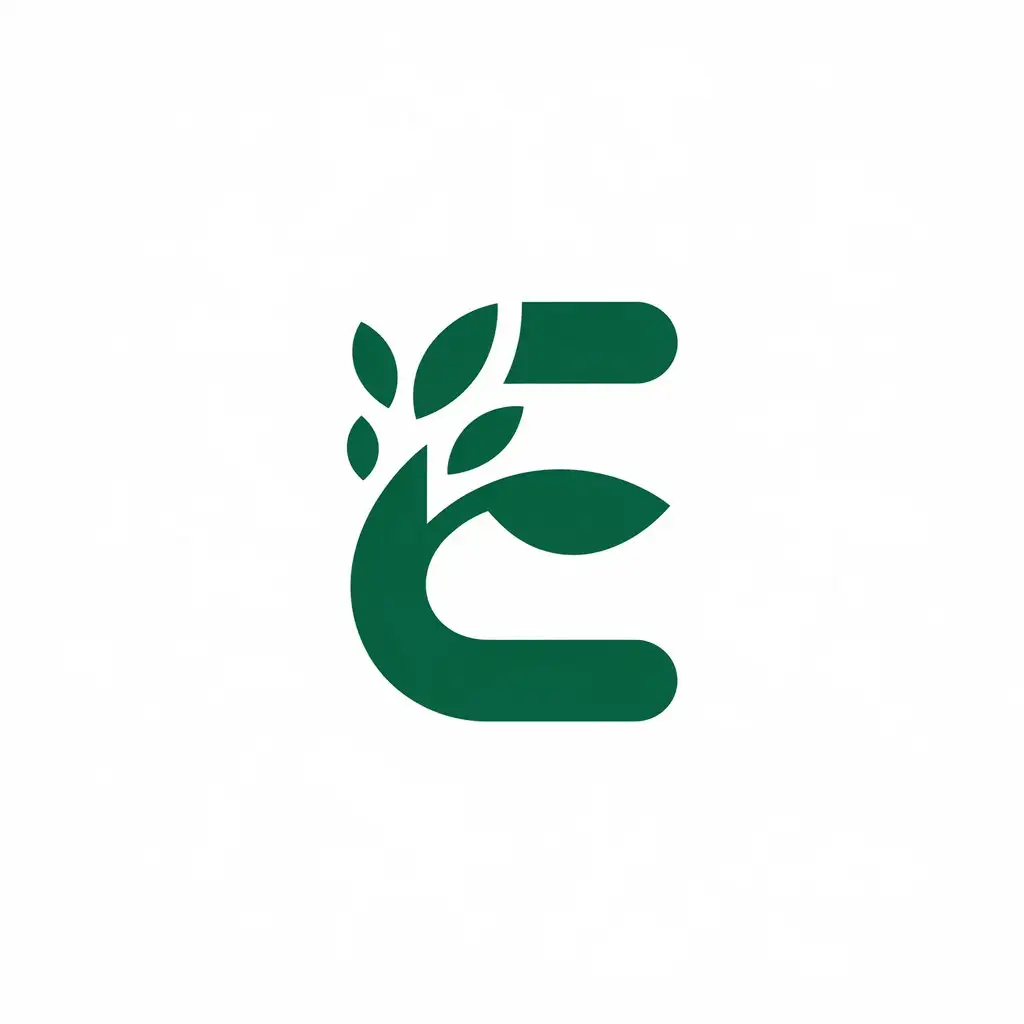 LOGO Design for E Minimalistic Horticultural Iconography with Tree Leaf or Flower