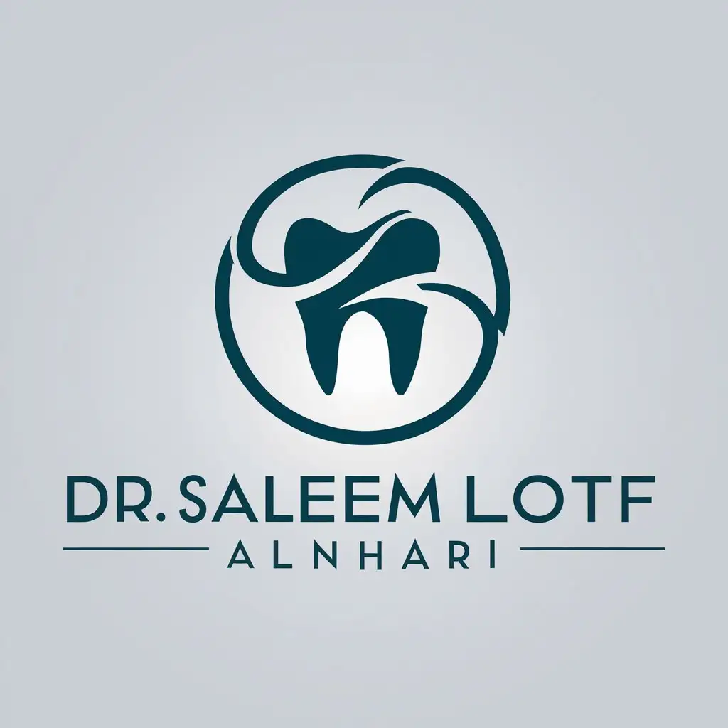 a vector logo design,with the text "Dr. Saleem  Lotf Alnhari", main symbol:Design me a vector logo about a dentist,complex,be used in Medical Dental industry,clear background