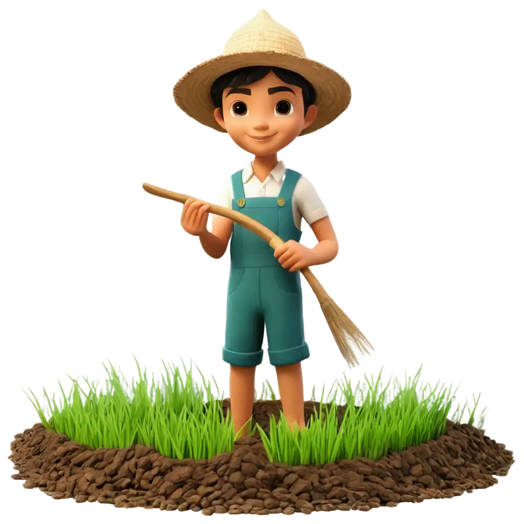 Cartoon-Farmer-Planting-Rice-in-the-Field-PNG-Image-for-HighQuality-Use