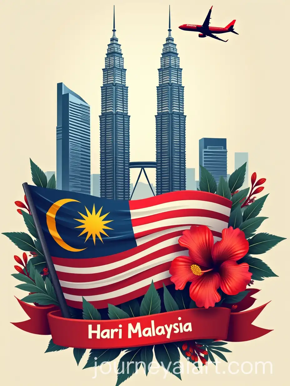 Celebrating-Hari-Malaysia-with-Malaysian-Flag-and-Twin-Towers-Background