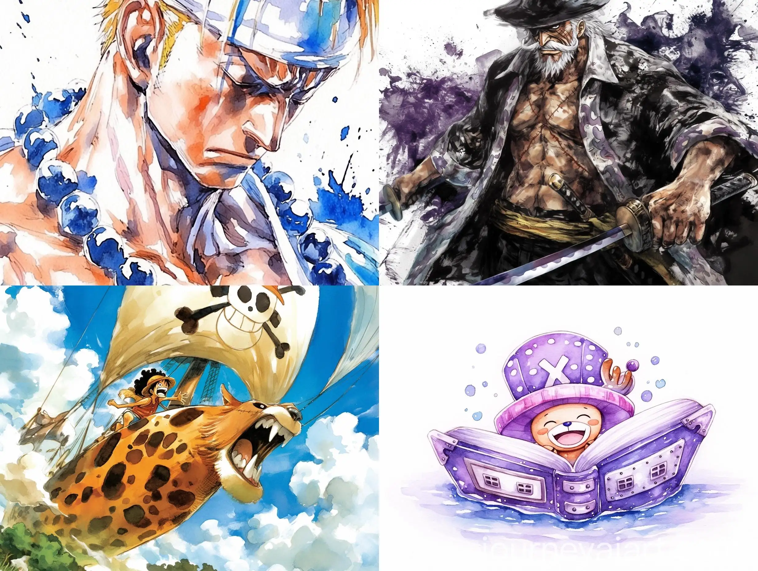 Watercolor-Pirate-Character-from-Manga-One-Piece