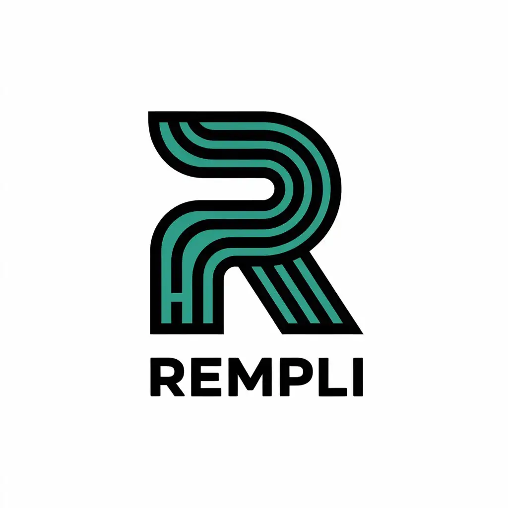 LOGO Design For Rempli Creative Letter R with Tongue Leg for Education Industry