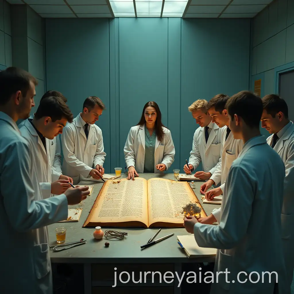 Doctors-Restoring-an-Ancient-Poetry-Book-in-a-Mysterious-Hospital-Room