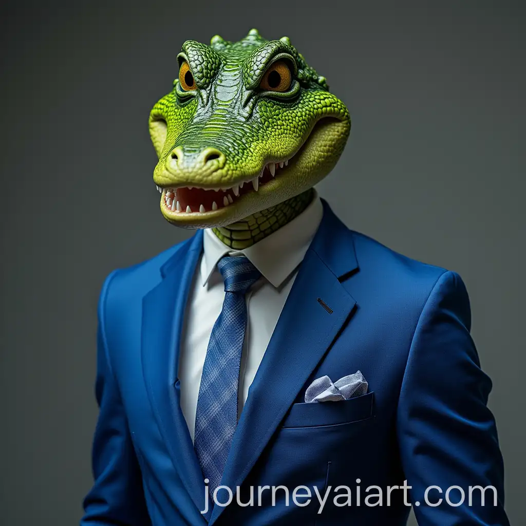 Crocodile-Man-in-Blue-Suit-Styled-as-Valorant-Agent