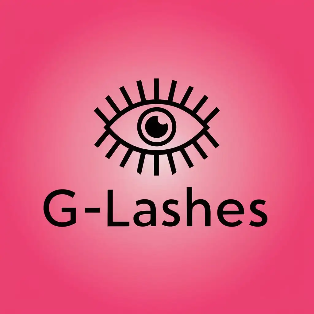 a vector logo design,with the text "G-Lashes", main symbol:Eye,Moderate,clear background