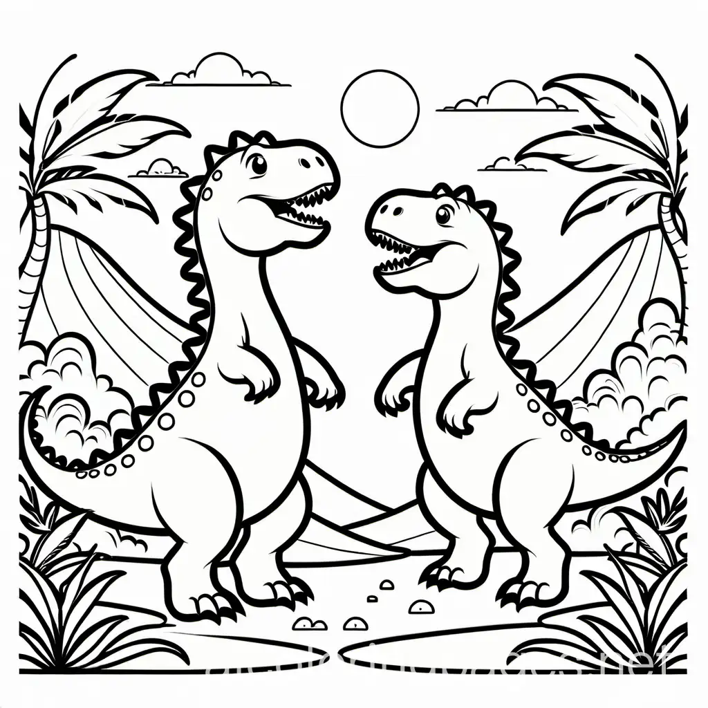 Dancing-Dinosaurs-Coloring-Page-for-Kids