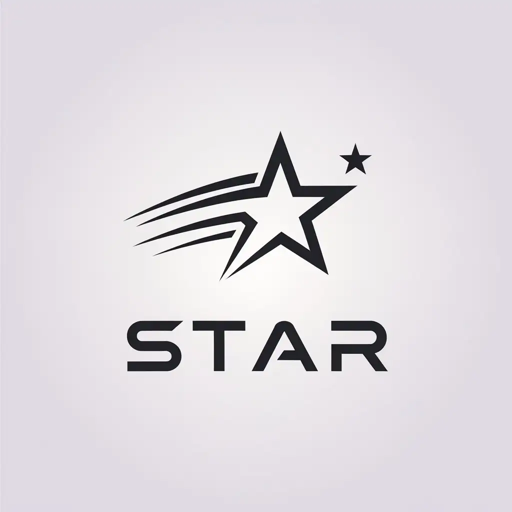 a vector logo design,with the text "STAR", main symbol:shooting star,Minimalistic,be used in Technology industry,clear background