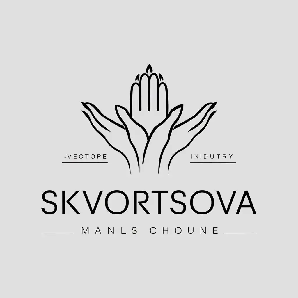 a vector logo design,with the text "Skvortsova", main symbol:Nails, hands, legs,complex,be used in Manicure industry,clear background