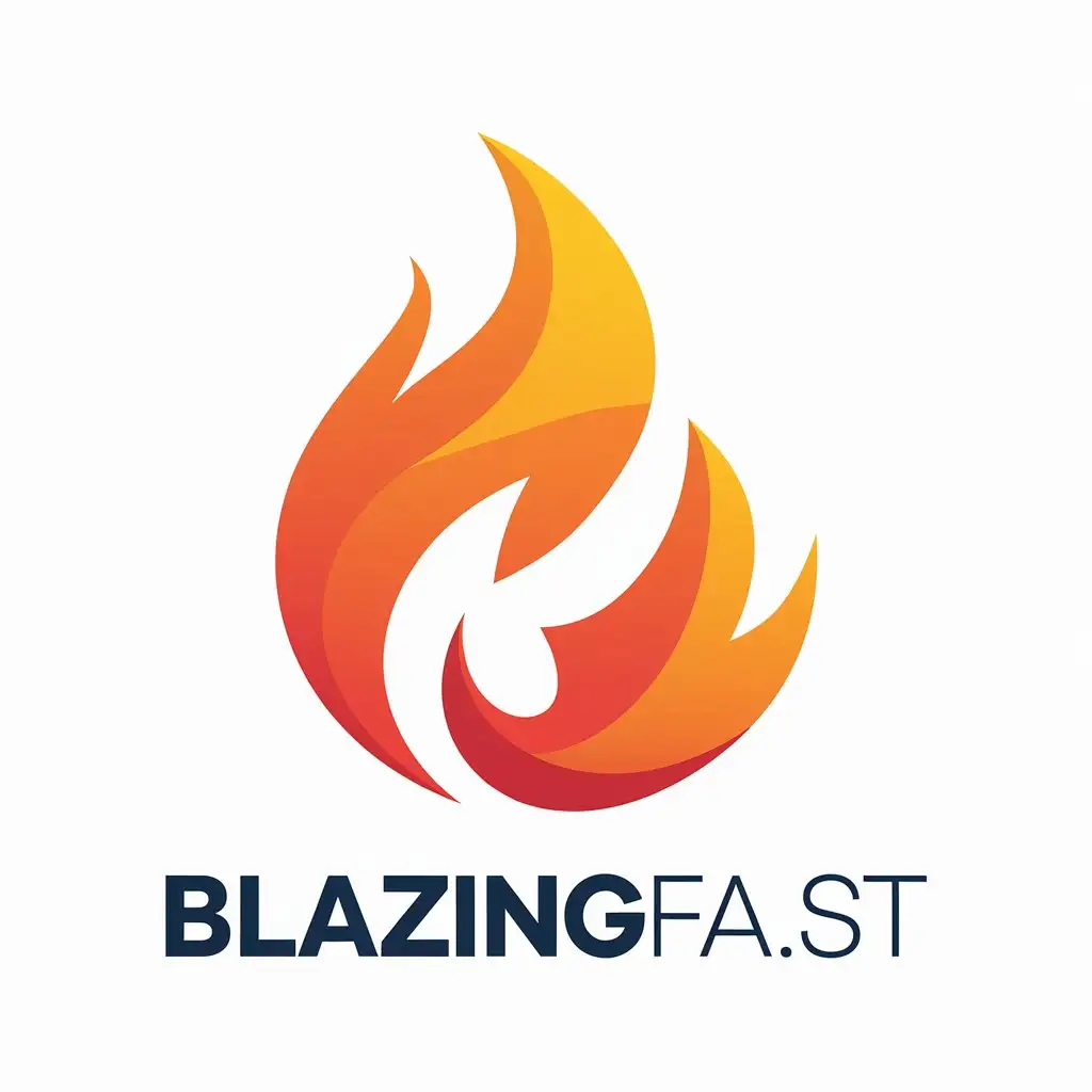 LOGO Design for BlazingFast Fire Flames Modern Typography for Technology Industry