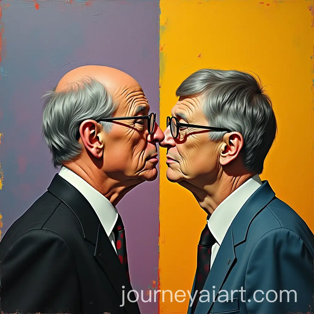 Pablo-Picasso-and-Bill-Gates-Kissing-in-the-Socialist-Fraternal-Kiss-Style