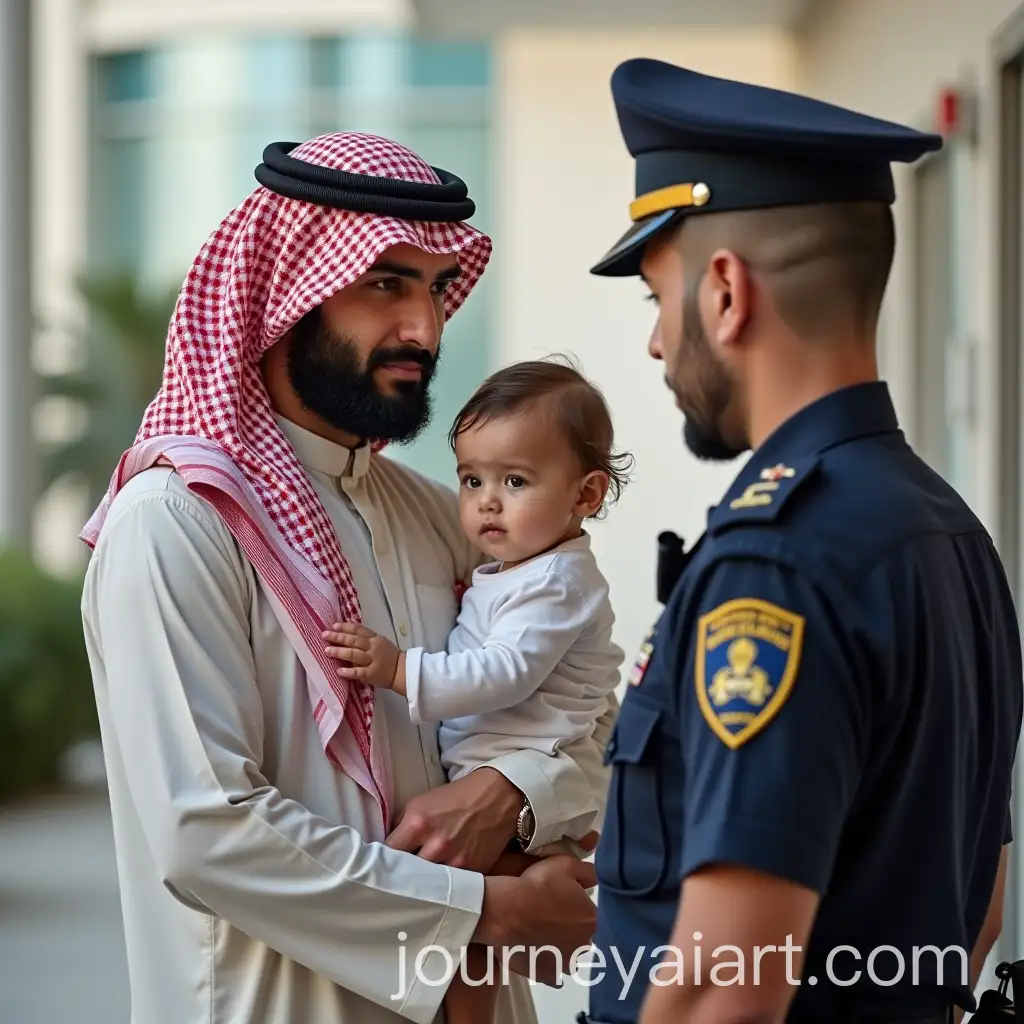 Man-and-ChildAI-Image-Prompt-Expansion-at-Police-Station-After-Completing-Umrah