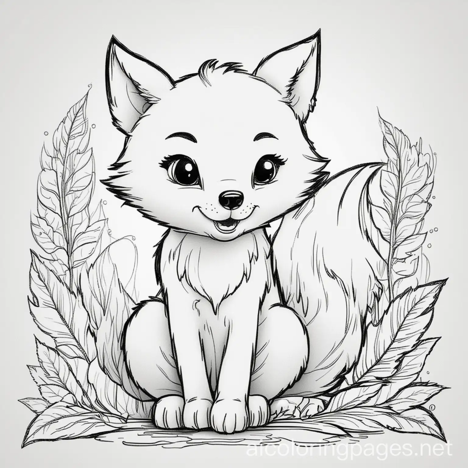 cute happy smiling fox baby black and white for colouring for children, Coloring Page, black and white, line art, white background, Simplicity, Ample White Space. The background of the coloring page is plain white to make it easy for young children to color within the lines. The outlines of all the subjects are easy to distinguish, making it simple for kids to color without too much difficulty, Coloring Page, black and white, line art, white background, Simplicity, Ample White Space. The background of the coloring page is plain white to make it easy for young children to color within the lines. The outlines of all the subjects are easy to distinguish, making it simple for kids to color without too much difficulty, Coloring Page, black and white, line art, white background, Simplicity, Ample White Space. The background of the coloring page is plain white to make it easy for young children to color within the lines. The outlines of all the subjects are easy to distinguish, making it simple for kids to color without too much difficulty