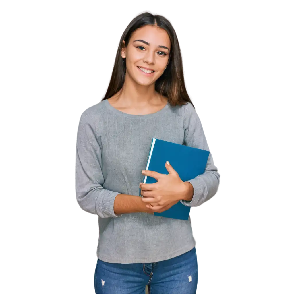 Realistic-PNG-Photograph-of-a-Female-Student-with-Textbooks-Smiling-and-Looking-at-the-Camera-HighQuality-Volumetric-Lighting-and-Sharp-Focus