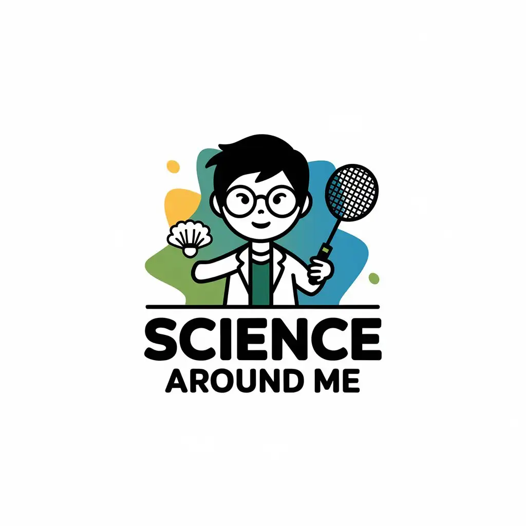 LOGO-Design-for-Science-Around-Me-Dynamic-Student-Playing-Badminton-with-Power-Formula-Clear-and-Moderate-Background