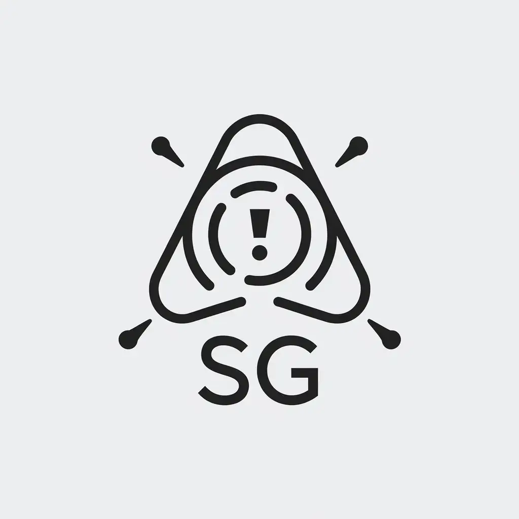 LOGO Design for SG Minimalistic Vector with Error Alert Symbol and Clear Background