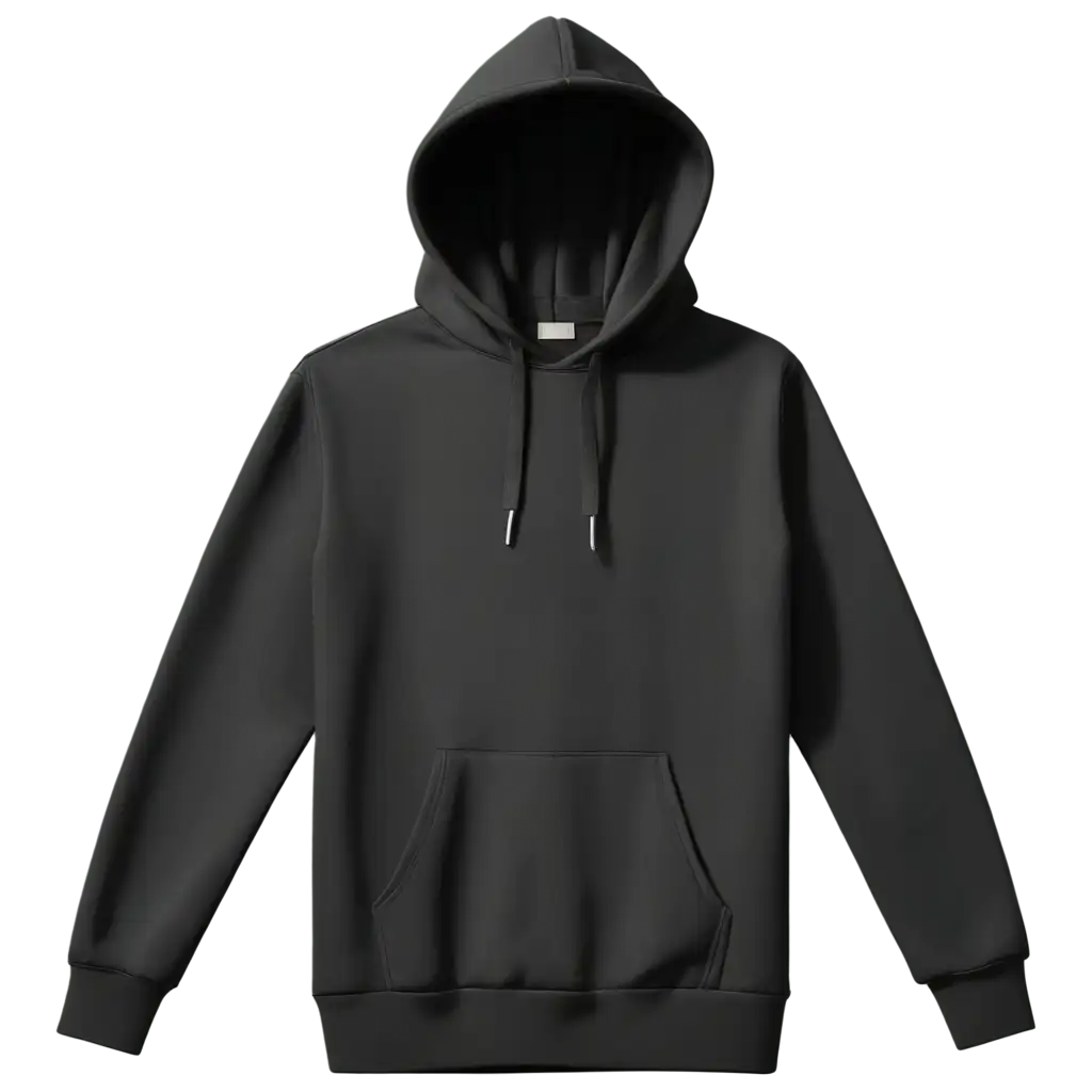 PNG-Image-of-a-Solid-Black-Hoodie-Sweater-Jacket-Hanging-on-a-Hanger-HighQuality-Visual-Asset-for-Various-Uses