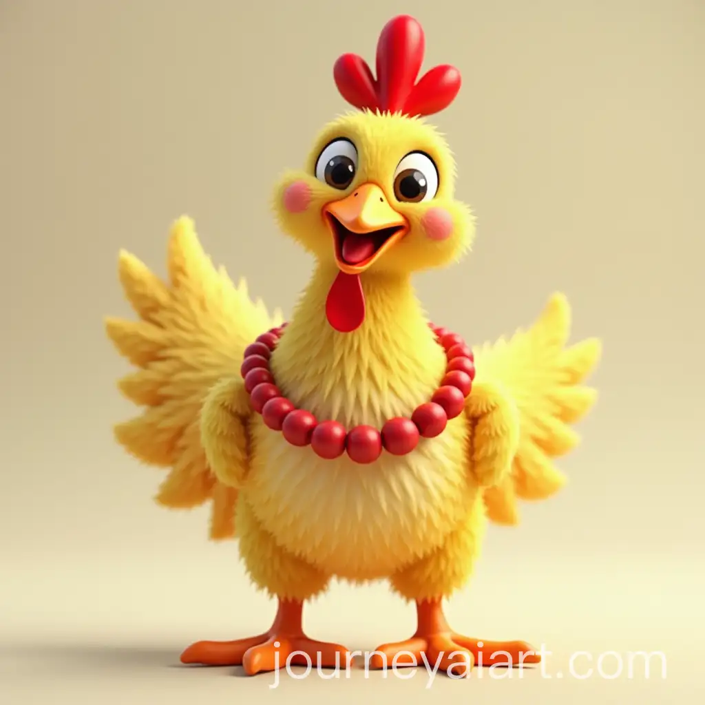 Cheerful-3D-Chicken-Adorned-with-a-Red-Beaded-Necklace