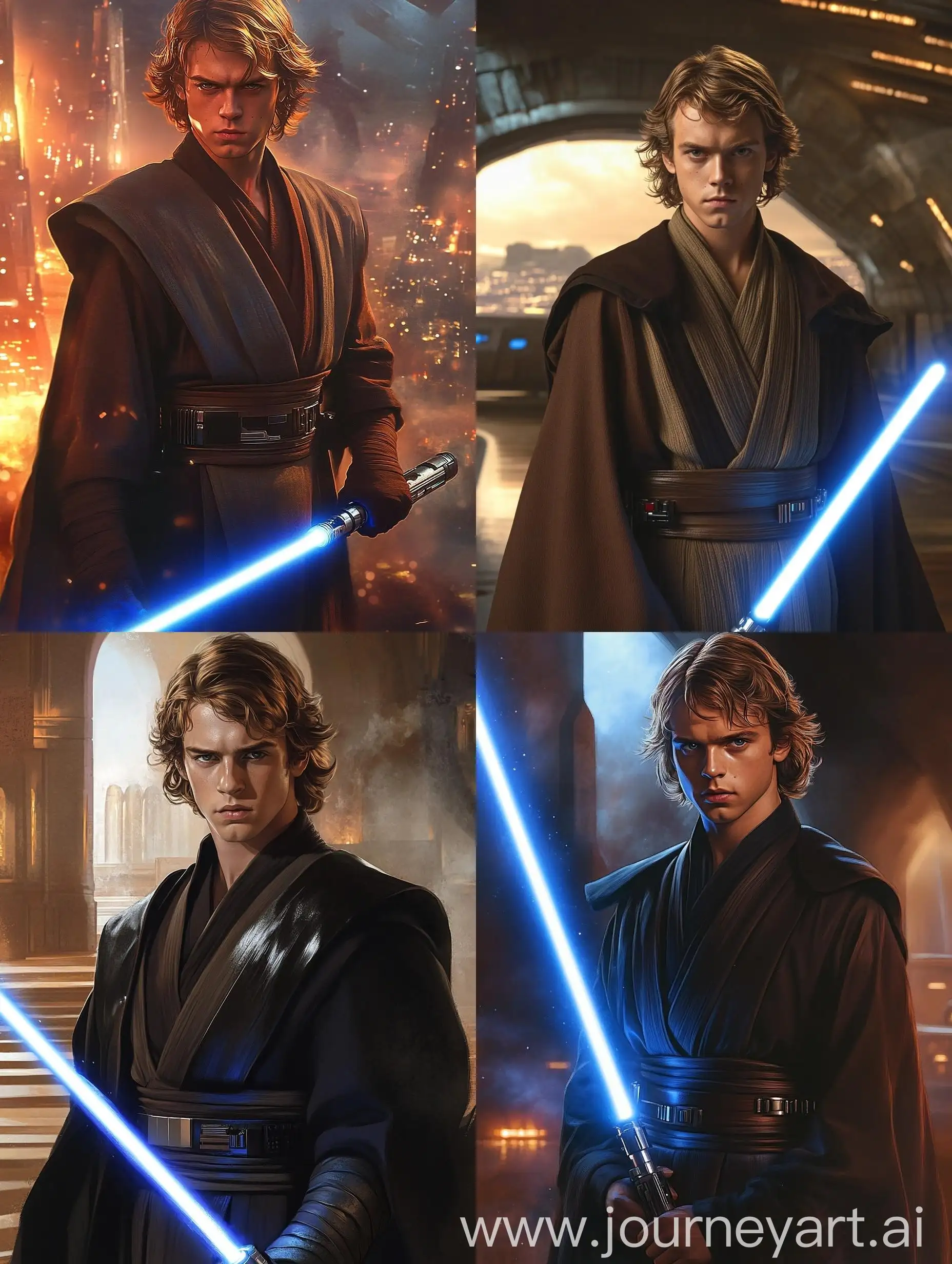 Young-Jedi-Anakin-Skywalker-with-Blue-Lightsaber-at-Jedi-Temple