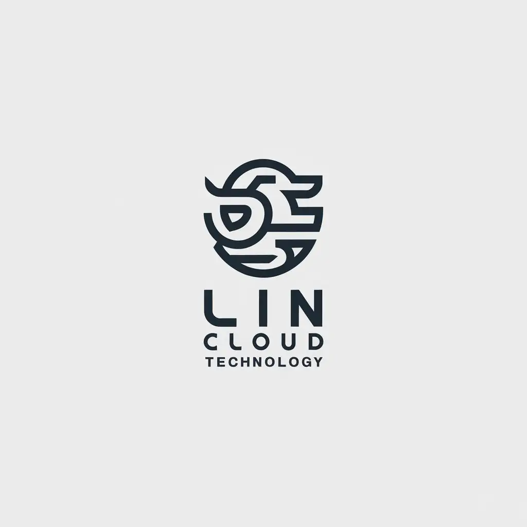 a vector logo design,with the text "Lin Cloud Technology", main symbol:Qilin,Minimalistic,be used in Internet industry,clear background