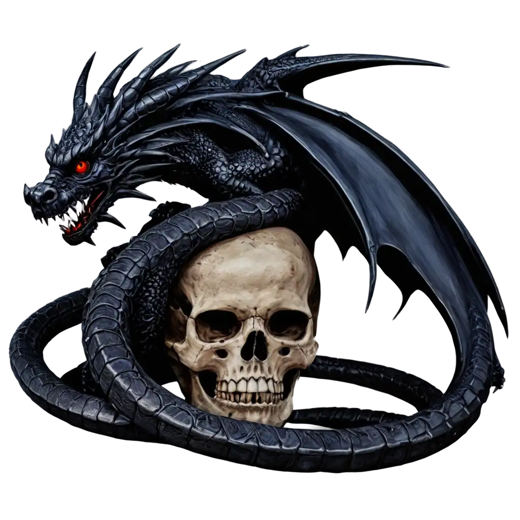 Black-Dragon-Coiled-Around-Skull-PNG-Image-Dark-Fantasy-Illustration