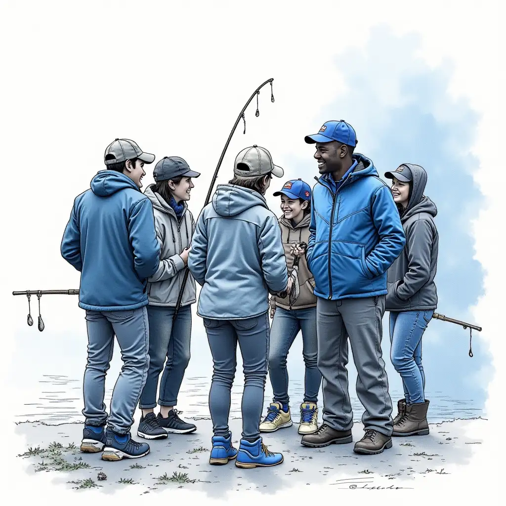 Joyful-Group-Celebrating-Successful-Fishing-Trip-by-the-Water