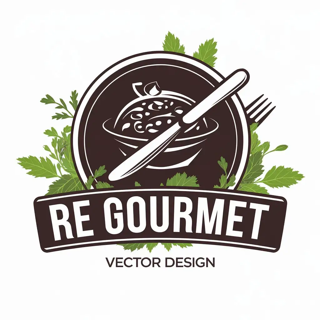 LOGO-Design-for-RE-Gourmet-Vector-Logo-Featuring-Gourmet-Food-for-the-Travel-Industry