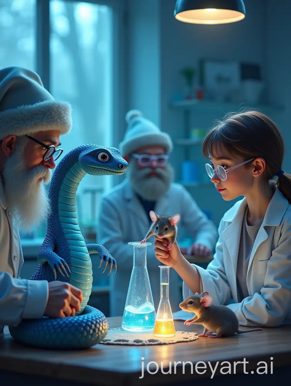 Fairytale-Alchemists-and-Modern-Chemists-Conducting-Experiments-in-a-Lab-with-Mice-and-Test-Tubes