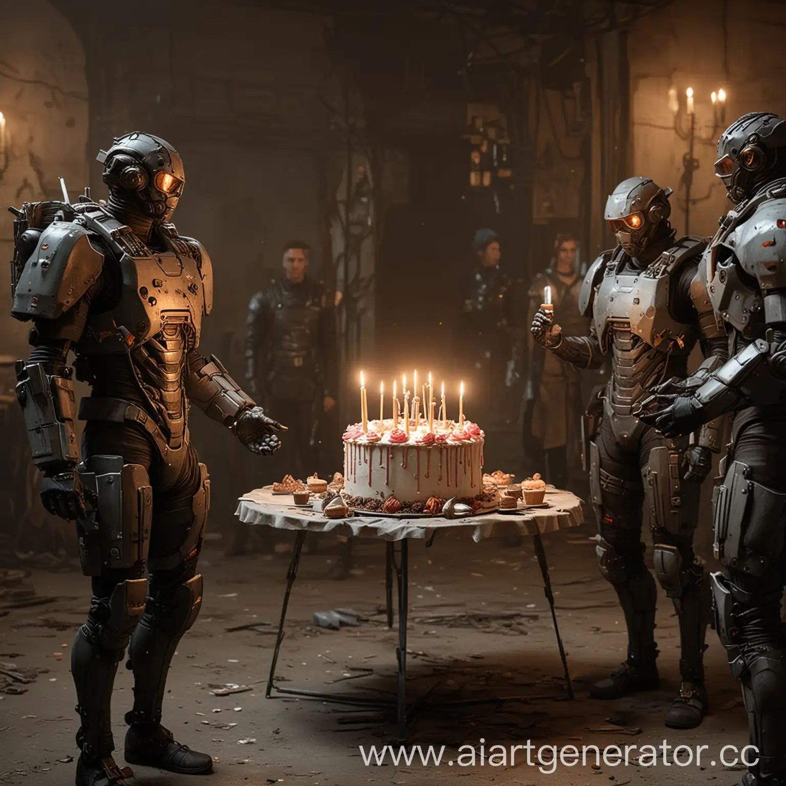 Stalkers-in-Exoskeletons-Celebrating-with-Cake-and-Candle