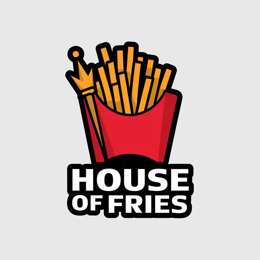 LOGO-Design-For-House-Of-Fries-Red-Box-with-Crisp-Fries-on-Clear-Background