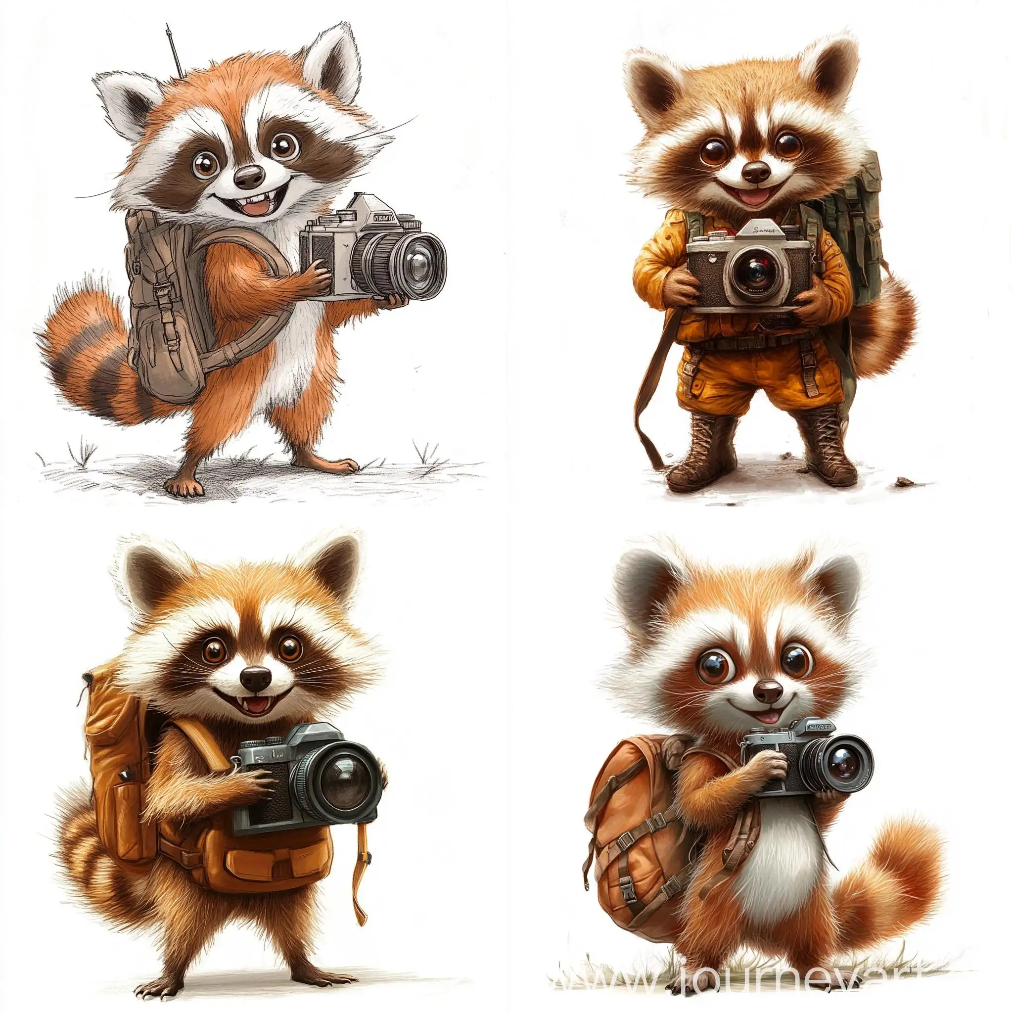 Smiling-Tourist-Raccoon-with-Backpack-and-Camera