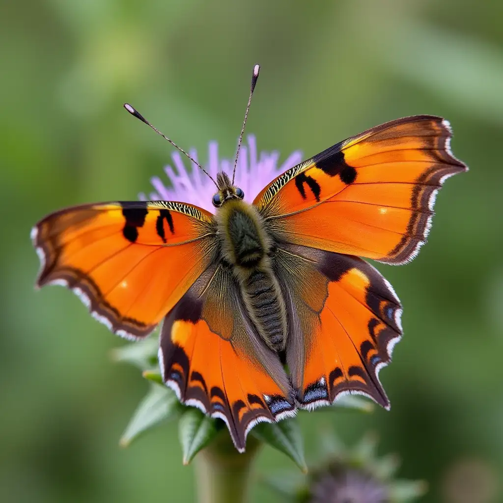 Vibrant-Butterfly-Resting-on-Thistle-Flower