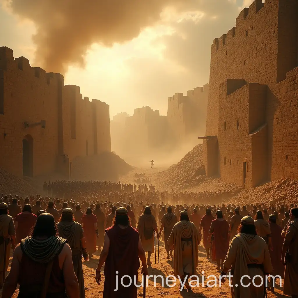The-Fall-of-Jericho-Joshua-and-Israelites-Marching-Around-City-Walls