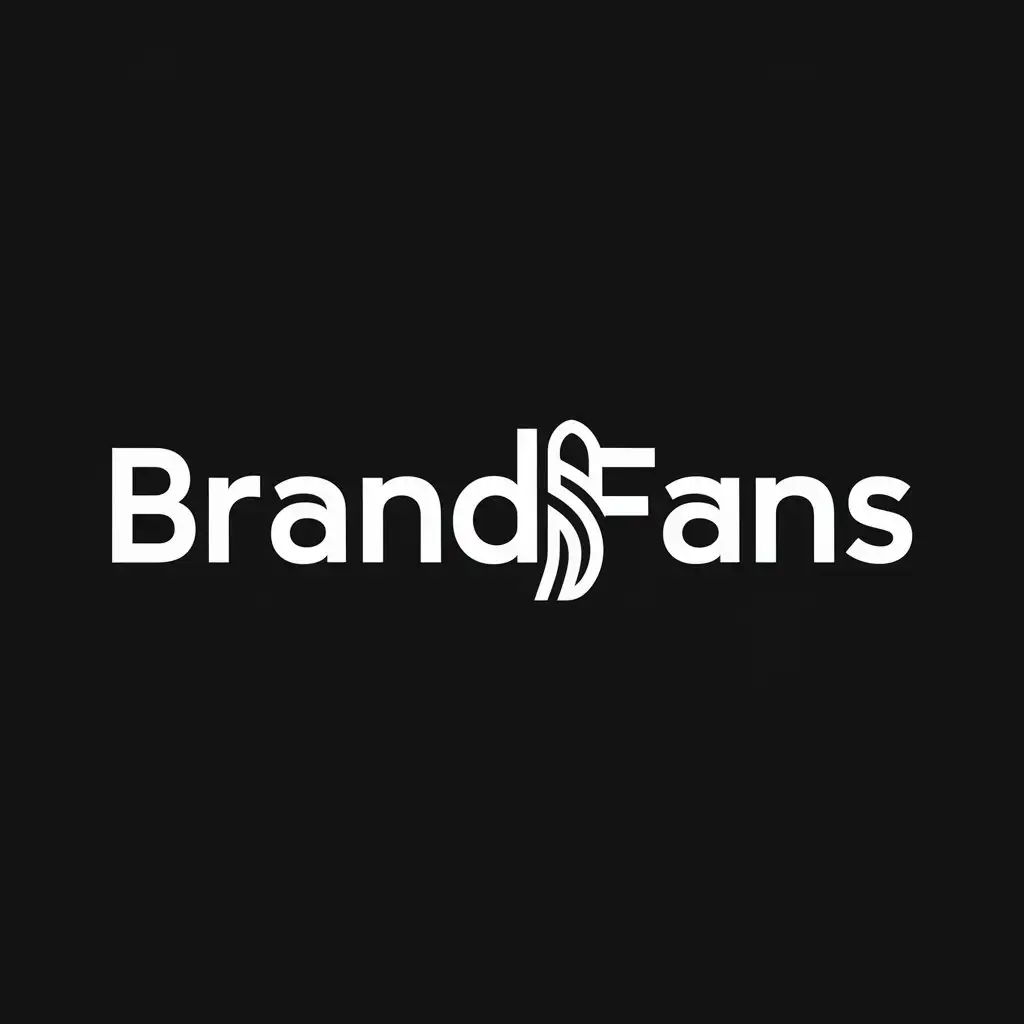 a vector logo design,with the text "brandfans", main symbol:black background white text,Minimalistic,be used in Internet industry,clear background