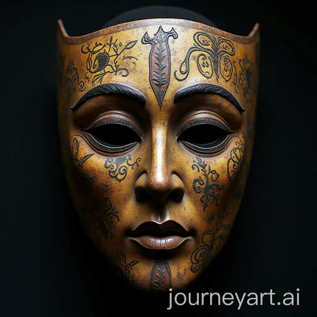 Ancient-Symbolic-Mask-with-PicassoInspired-Elements-Representing-Strength-and-Resilience