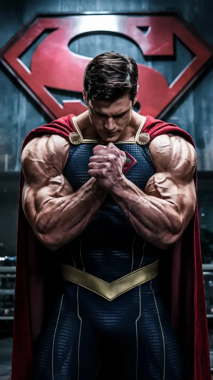 Massive musclegod superheroes flex reverently. 25 years old. Handsome.