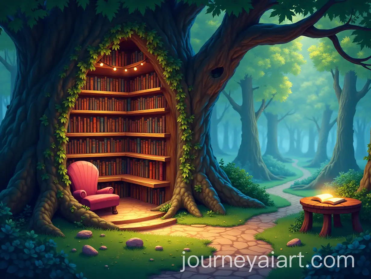 Magical-Cozy-Library-Hidden-Inside-aAI-Image-Prompt-Expansion-Tree-with-Glowing-Fairy-Lights