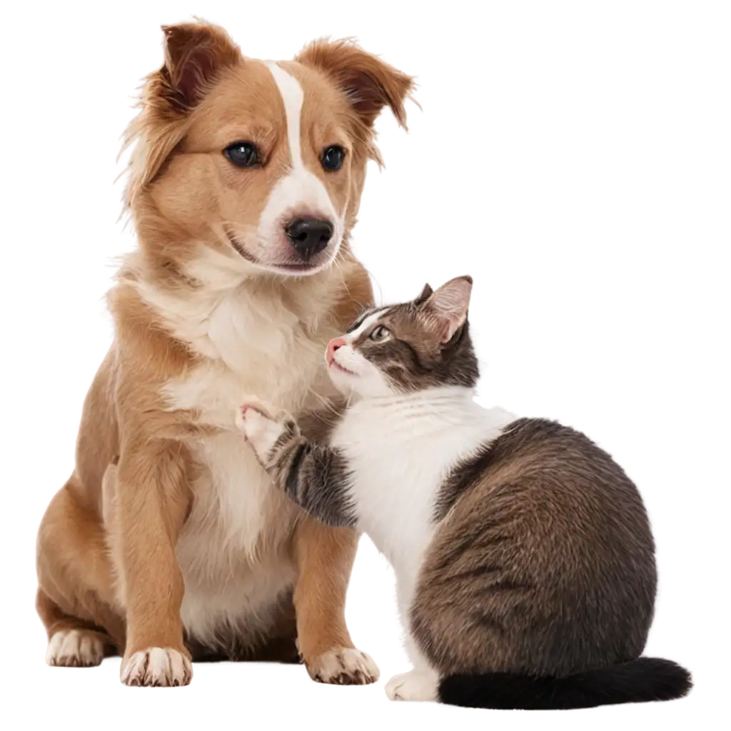 Adorable-Dog-Playing-with-Cat-HighQuality-PNG-for-Your-Creative-Projects