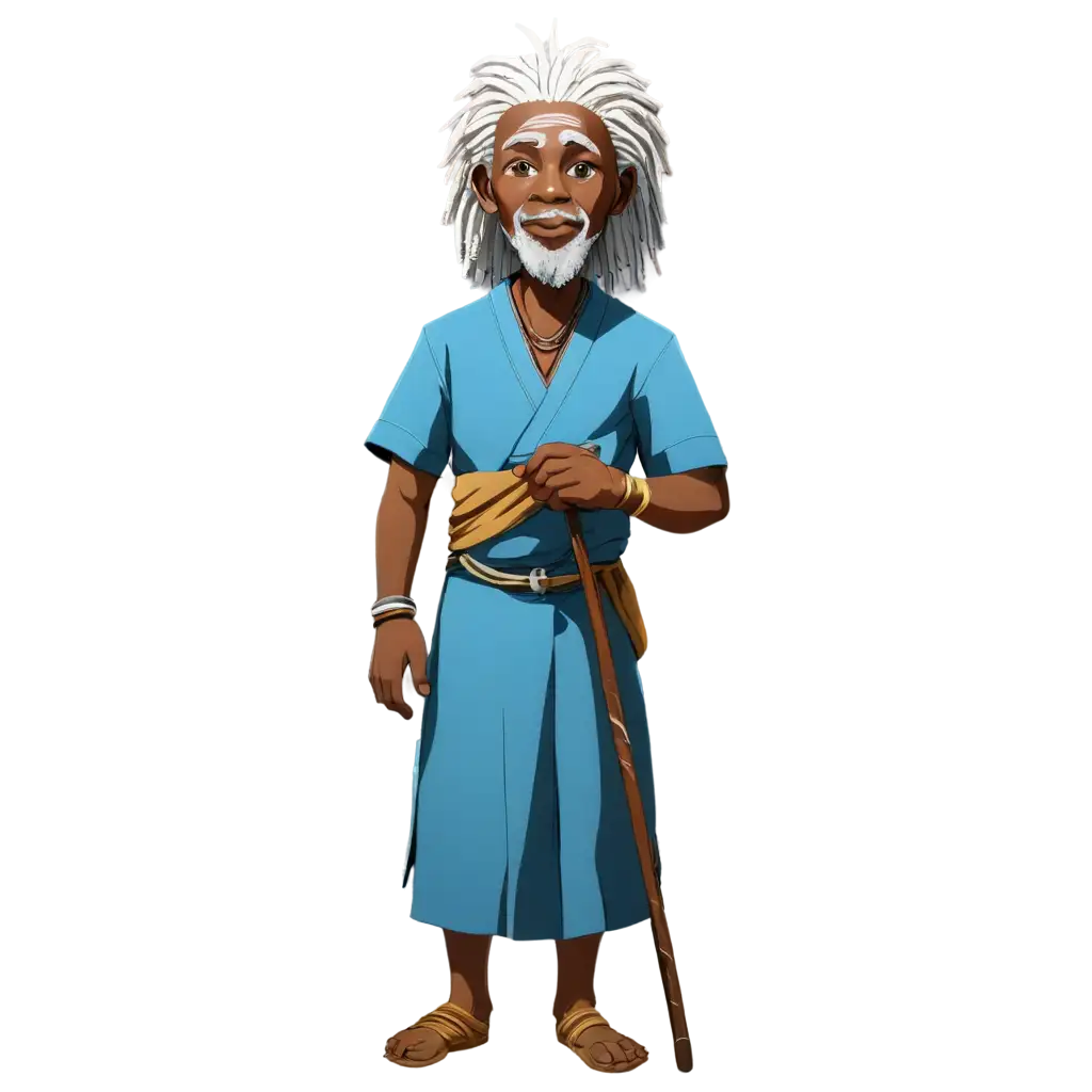 African-Tribe-Leader-Old-Man-with-White-Locs-and-Staff-PNG-Image