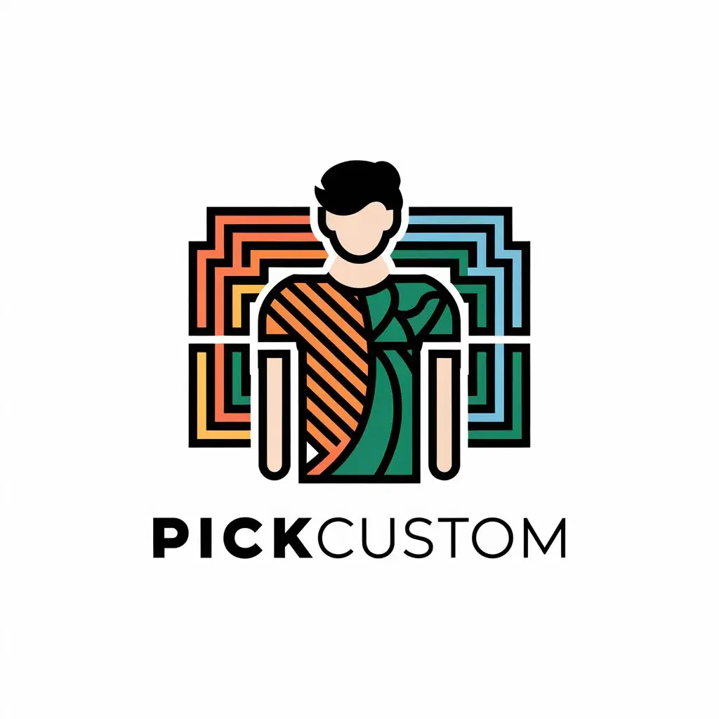 LOGO-Design-For-PICKCUSTOM-Male-TShirt-Model-with-Unique-Patterns-for-Retail-Industry