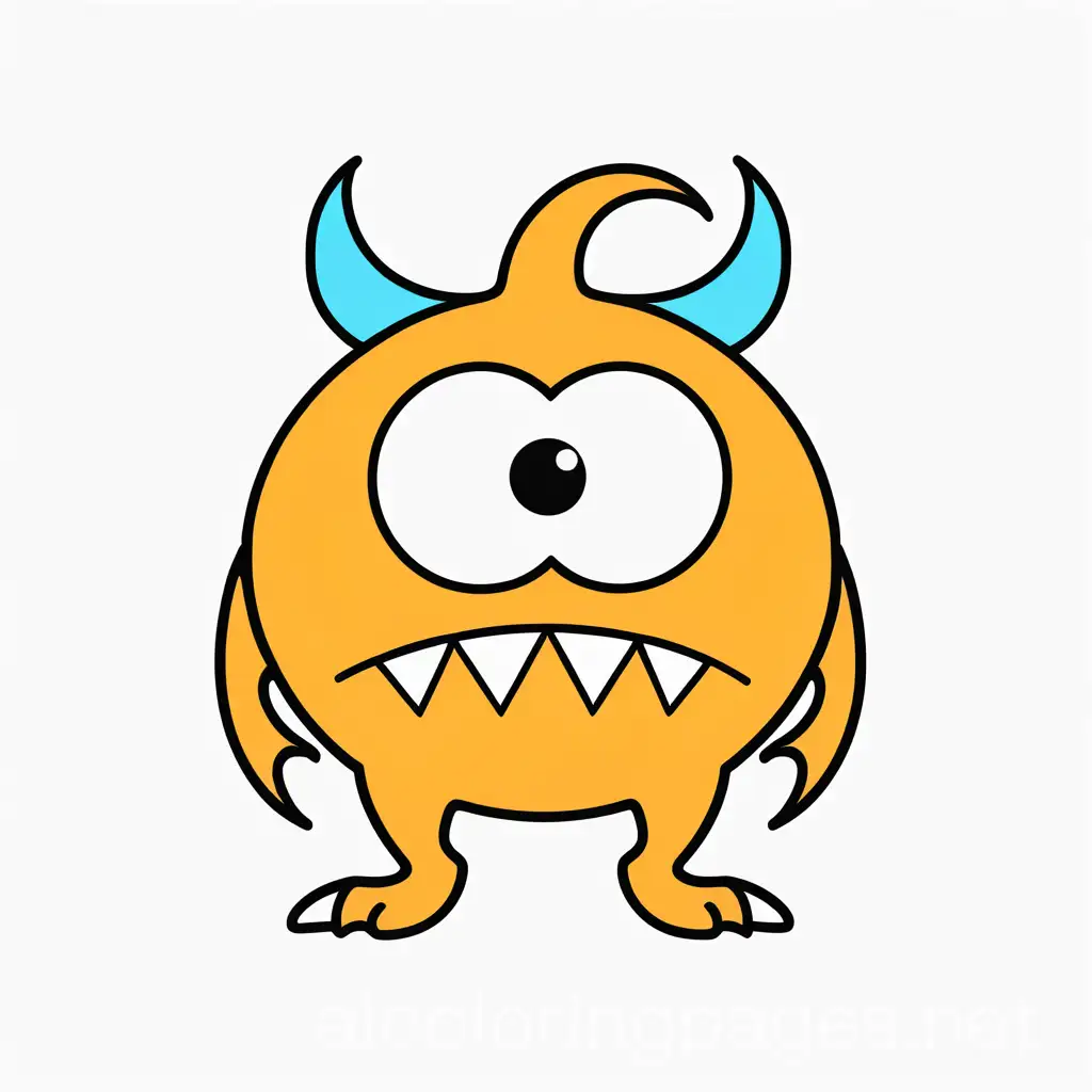 Cute-Orange-and-White-Monster-Coloring-Page-for-Kids