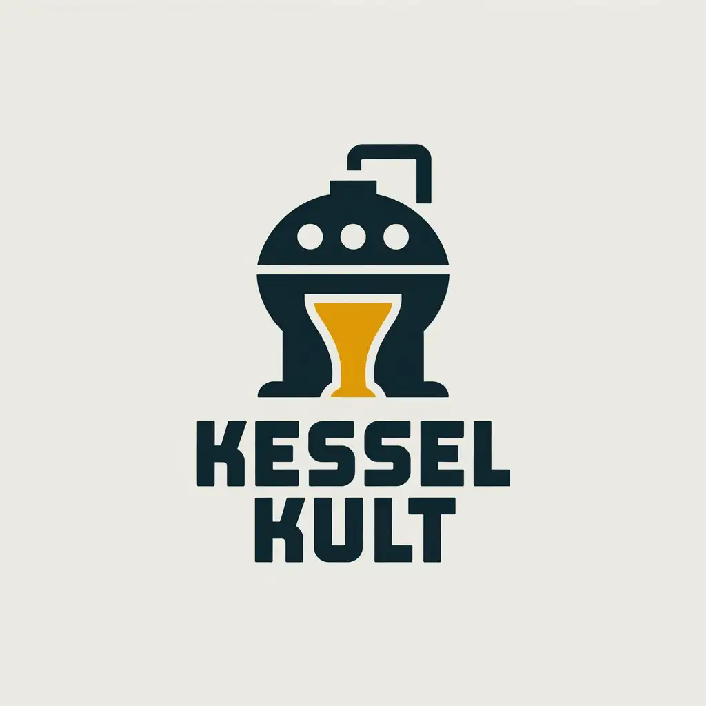 LOGO Design for Kessel Kult Fermentation Tank Beer Symbol with Moderate Style and Clear Background